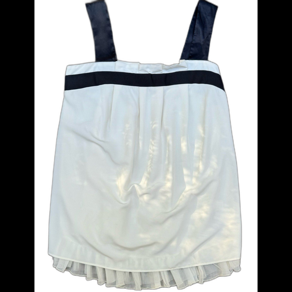 Vera Wang Women's Cream/Black Balloon Waist Blouse Sz 10 NWT